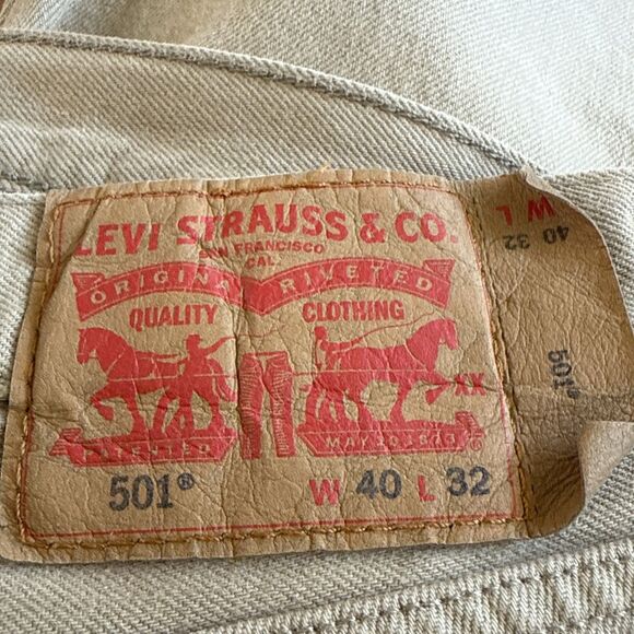 Levi's 501 Men's 40x32 Tan Button-fly Heavy Denim 00501-1212 - Picture 3 of 12